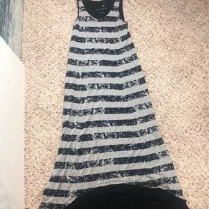 Black and grey striped Kensie Maxi dress